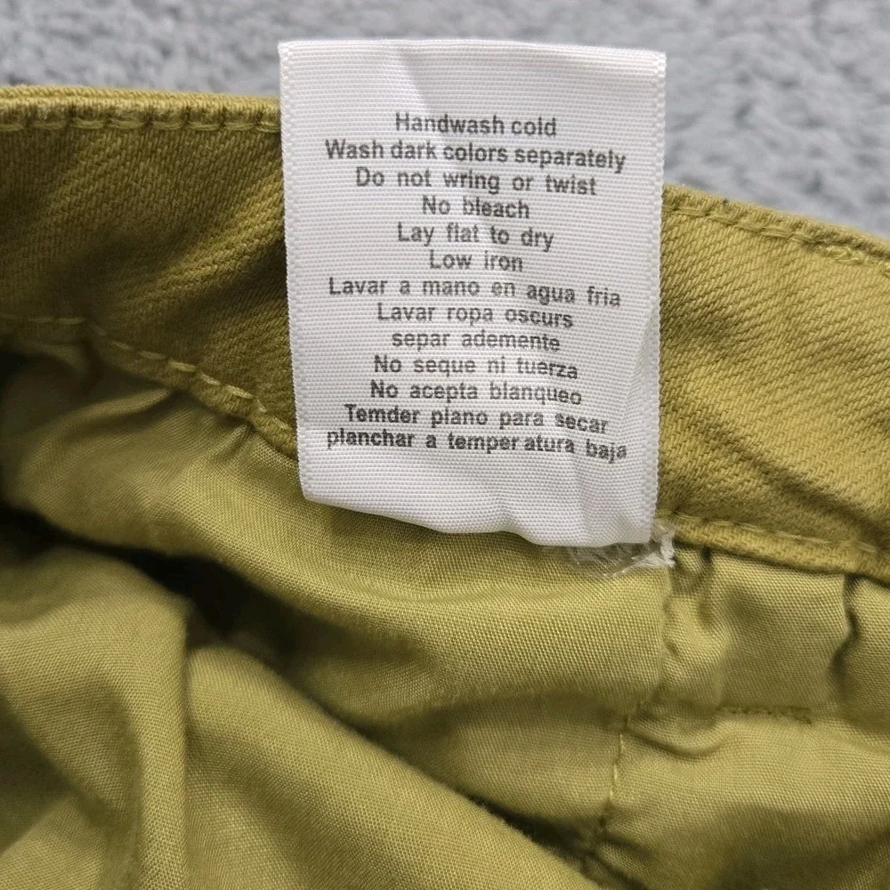 Judy Blue Garment Dyed High Waist Cargo Pants Matcha Green Straight Leg 9/29